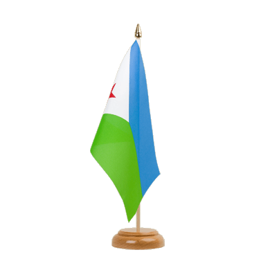 Djibouti Table Flag 6x9", wooden