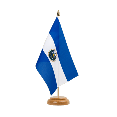 El Salvador - Table Flag 6x9", wooden