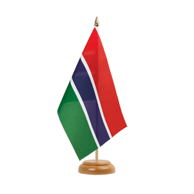 Gambia Holz Tischflagge 15 x 22 cm