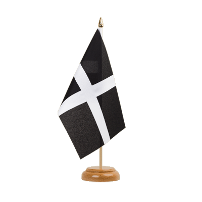 St. Piran Cornwall - Holz Tischflagge 15 x 22 cm