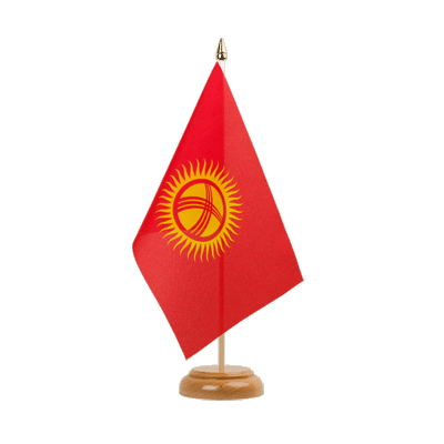 Kirgisistan Holz Tischflagge 15 x 22 cm
