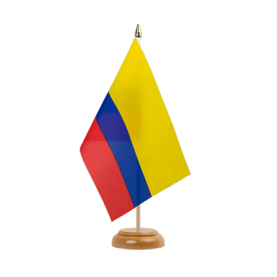 Colombie - Drapeau de table 15 x 22 cm, bois