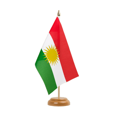 Kurdistan Holz Tischflagge 15 x 22 cm