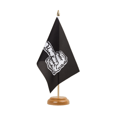 Mittelfinger - Holz Tischflagge 15 x 22 cm