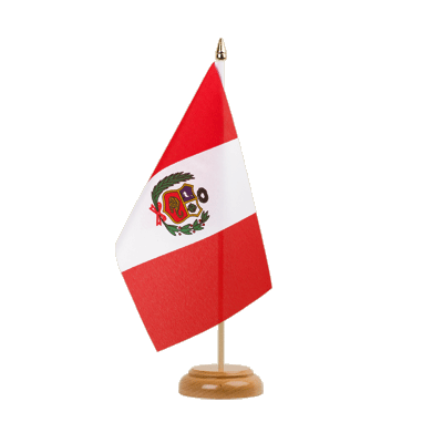 Peru Holz Tischflagge 15 x 22 cm
