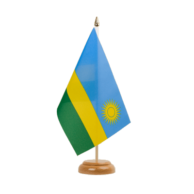 Ruanda - Holz Tischflagge 15 x 22 cm