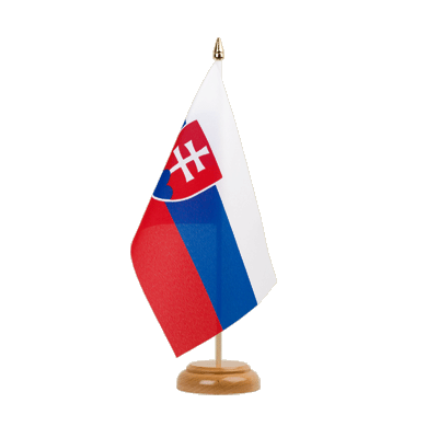 Slovaquie Drapeau de table 15 x 22 cm, bois