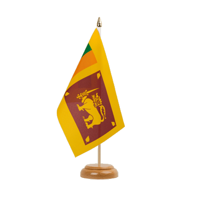 Sri Lanka Holz Tischflagge 15 x 22 cm