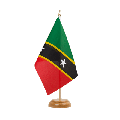 Saint Kitts and Nevis - Table Flag 6x9", wooden