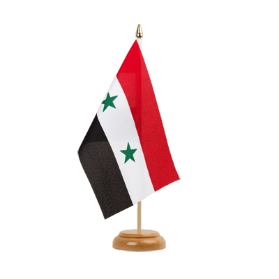 Syrie - Drapeau de table 15 x 22 cm, bois