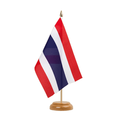 Thailand Holz Tischflagge 15 x 22 cm