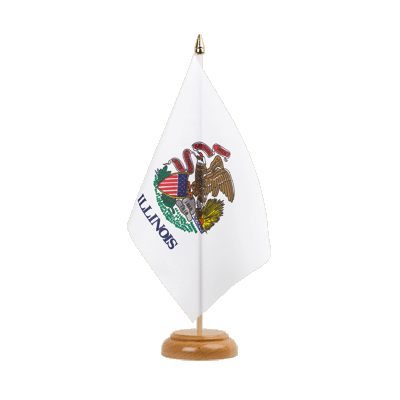 Illinois - Table Flag 6x9", wooden