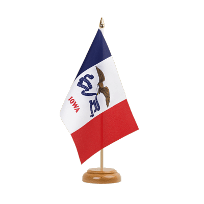 Iowa - Holz Tischflagge 15 x 22 cm