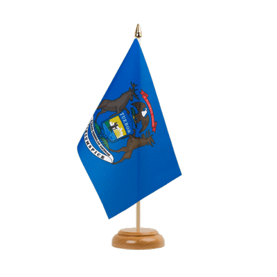 Michigan - Holz Tischflagge 15 x 22 cm