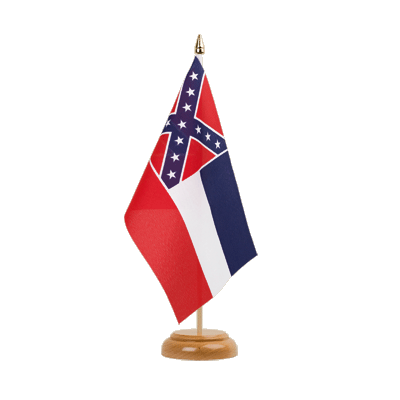 Mississippi - Drapeau de table 15 x 22 cm, bois