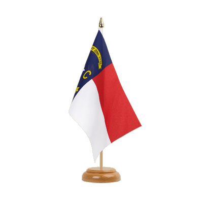 North Carolina Table Flag 6x9", wooden