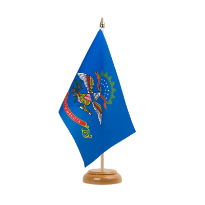 North Dakota - Table Flag 6x9", wooden