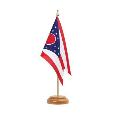Ohio - Table Flag 6x9", wooden