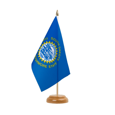 South Dakota - Holz Tischflagge 15 x 22 cm