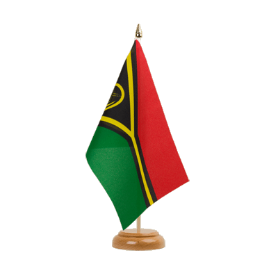 Vanuatu - Holz Tischflagge 15 x 22 cm