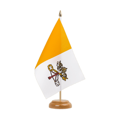 Vatikan Holz Tischflagge 15 x 22 cm