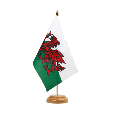Wales Holz Tischflagge 15 x 22 cm
