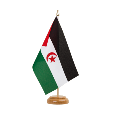 Western Sahara Table Flag 6x9", wooden