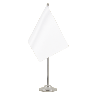 Weiße Satin Tischflagge 15 x 22 cm