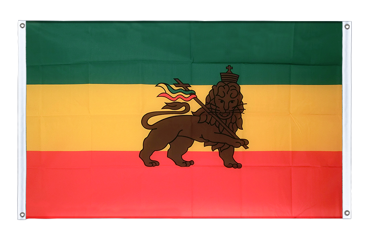 Äthiopien mit Löwe - Bannerfahne 90 x 150 cm, Querformat