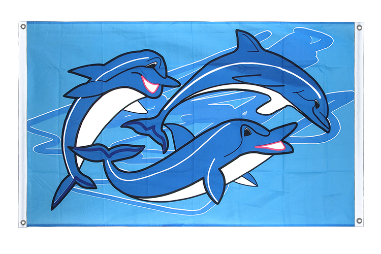 Oceanic dolphins - Banner Flag 3x5 ft, landscape