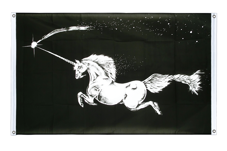 Unicorn black - Banner Flag 3x5 ft, landscape