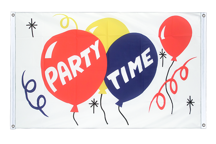 Party Time - Bannière 90 x 150 cm, paysage