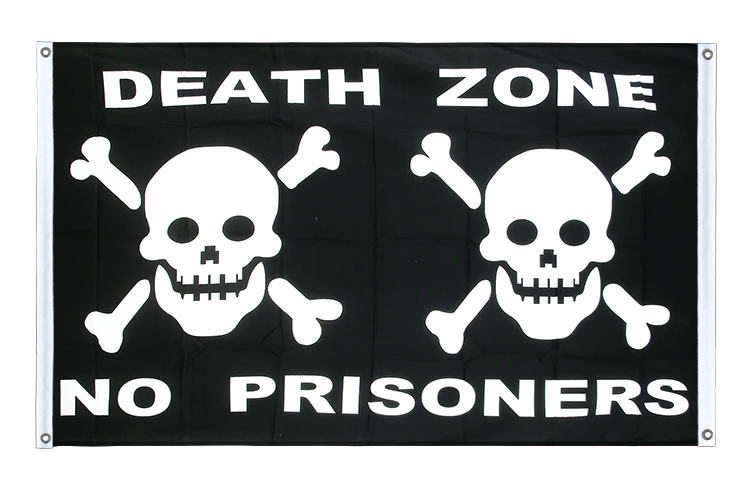 Pirate Death Zone - Banner Flag 3x5 ft, landscape
