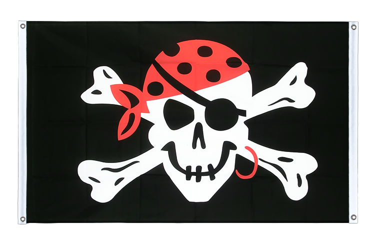 Pirate One eyed Jack - Banner Flag 3x5 ft, landscape