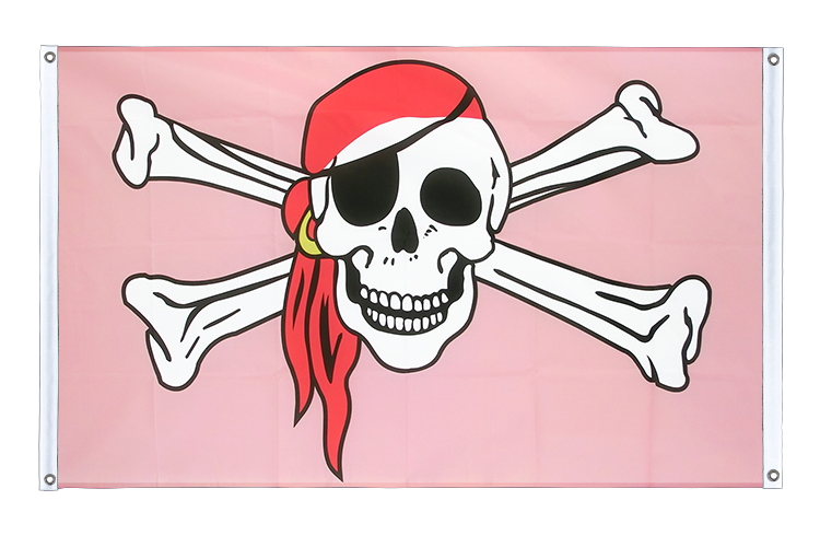 Pirat Pink - Bannerfahne 90 x 150 cm, Querformat