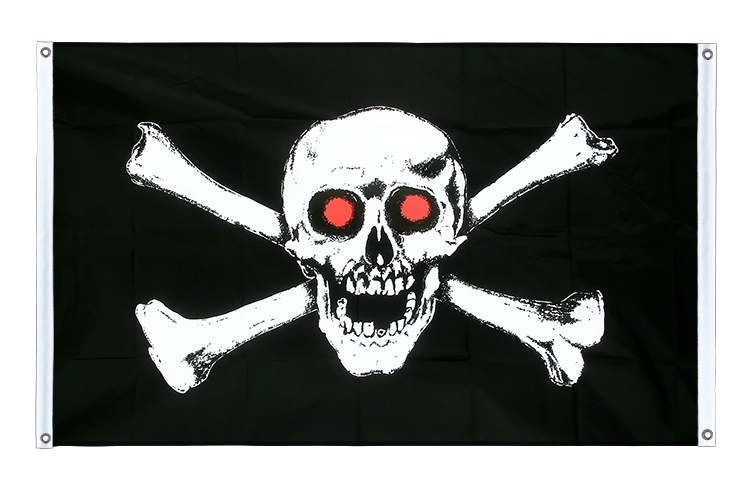 Pirate with red eyes - Banner Flag 3x5 ft, landscape