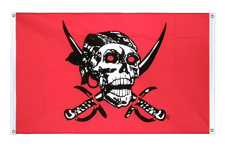 Pirate on red shawl - Banner Flag 3x5 ft, landscape