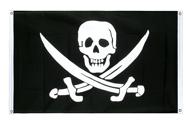 Pirat Zwei Schwerter - Bannerfahne 90 x 150 cm, Querformat