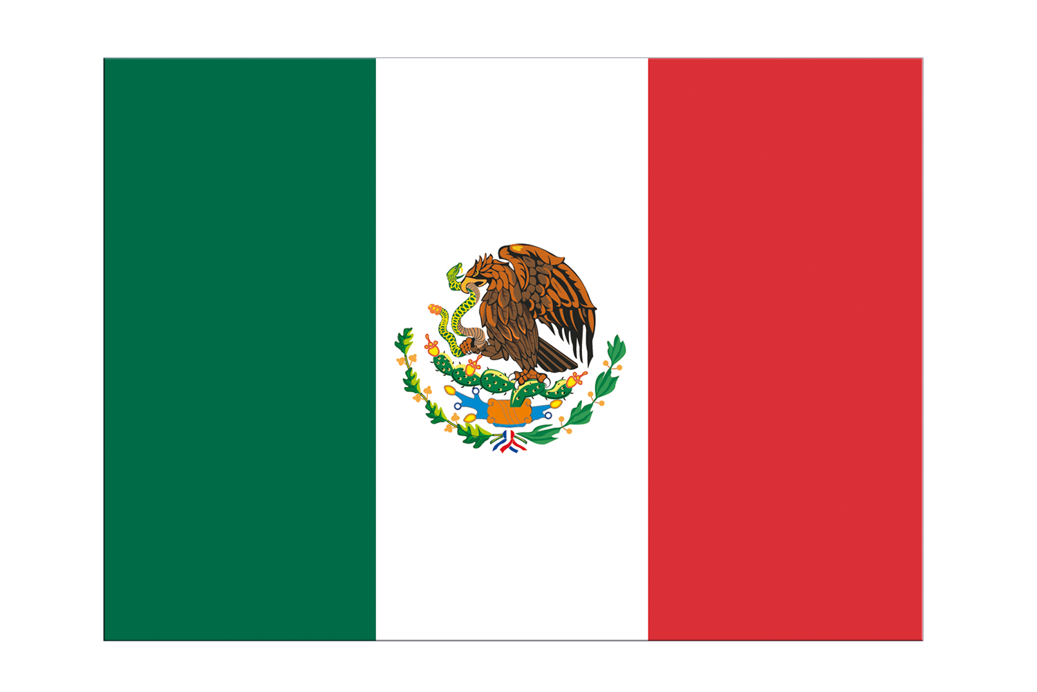 Mexico Flag Sticker 3x4", 5 pcs