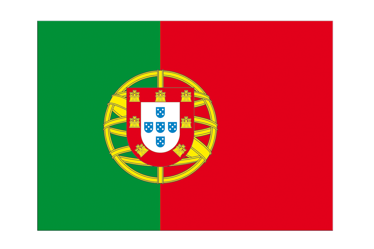 Portugal Flag Sticker 3x4", 5 pcs