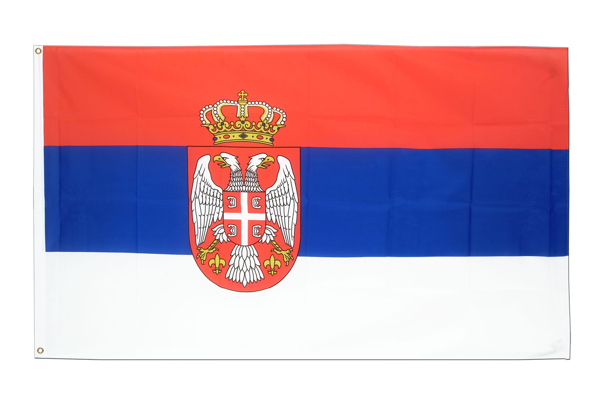 BALKONFLAGGE BALKONFAHNE Serbien mit Wappen Flagge Fahne für den BALKON 90x150cm 