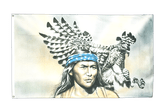 Indian with eagle 3x5 ft Flag