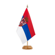 Serbien mit Wappen Holz Tischflagge 15 x 22 cm