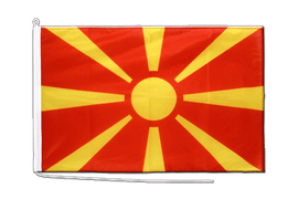 Mazedonien Flagge 60x90 Cm - Wetterfest, Mit Metallösen & Intensiven Farben