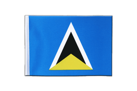 St. Lucia Karibik-Flagge Patch – Bestickter Stoff, Zum Aufbügeln – 1 Stück – Für Jacken, Rucksäcke, Caps – Lässiges Flaggen-Accessoire