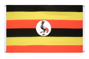 Bannerfahne Uganda - 90 x 150 cm, Querformat
