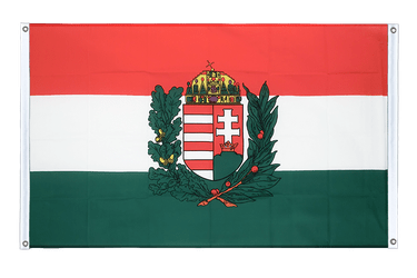 Hungary with crest - Banner Flag 3x5 ft, landscape