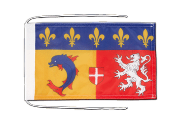 Rhône Alpes Drapeau avec cordelettes 20 x 30 cm