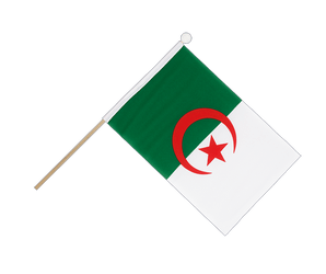 Algérie Drapeau sur hampe 15 x 22 cm