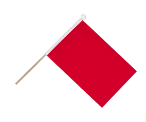 Drapeau Rouge sur hampe - 15 x 22 cm